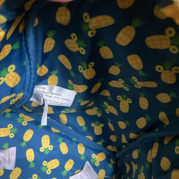 Disney Loungefly Quilted Yellow Pineapple Mini Backpack Bag NWT - Picture 11 of 11